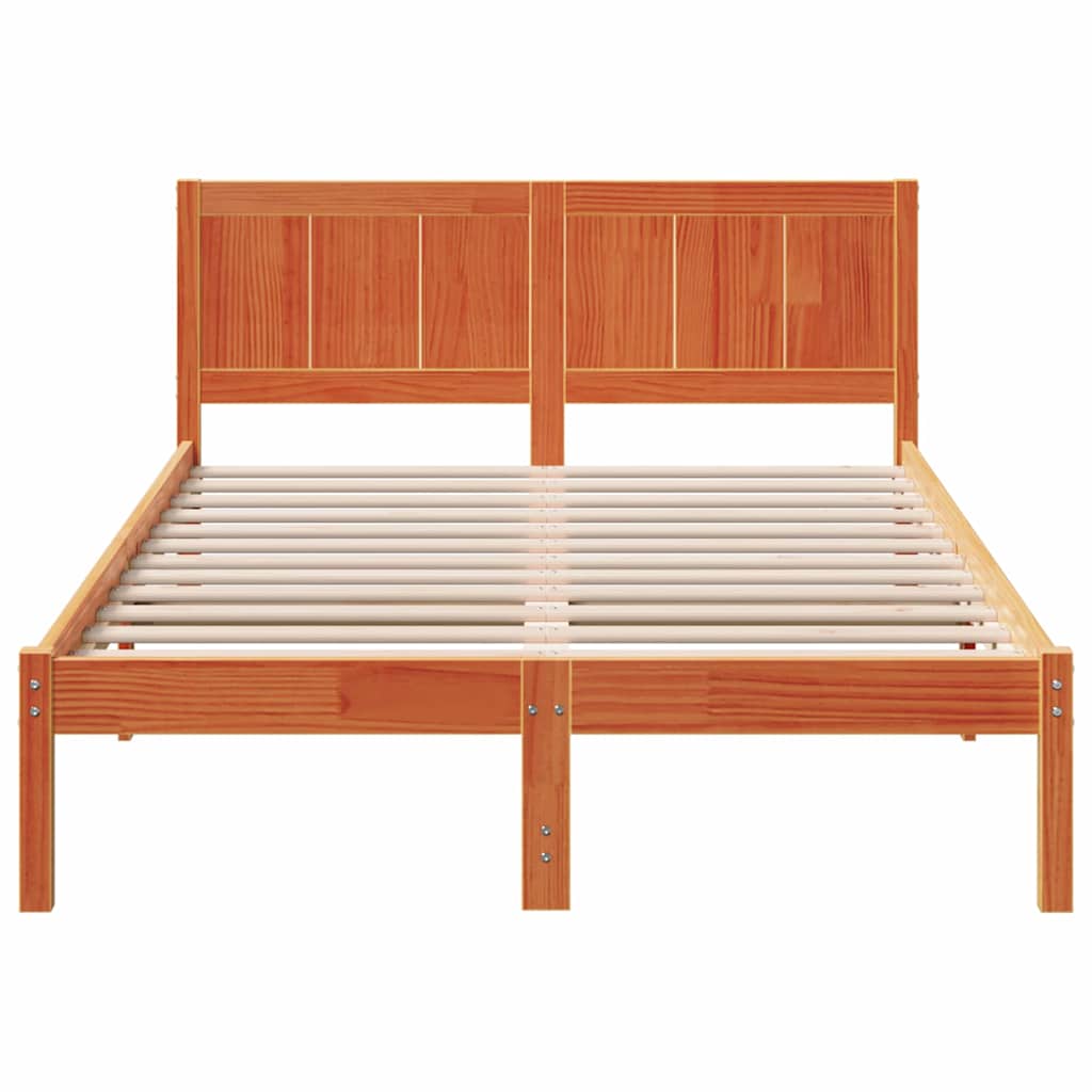 Cadre de lit Marron 140 x 190 cm Bois de pin massif - XIOS