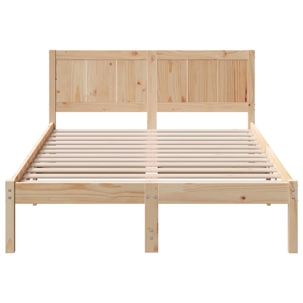 Cadre de lit Marron 135 x 190 cm Bois de pin massif - XIOS