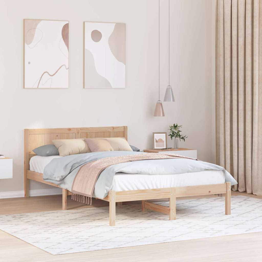Cadre de lit Marron 120 x 190 cm Bois de pin massif - XIOS