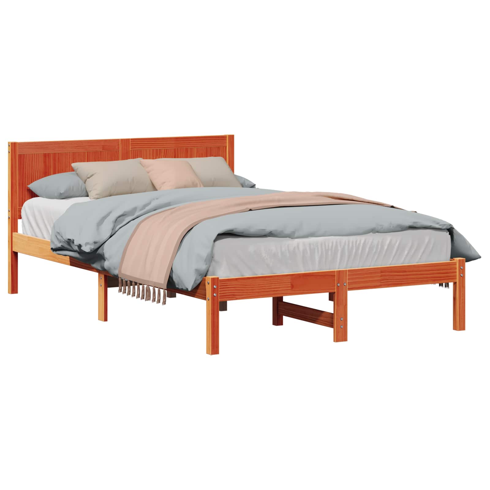 Cadre de lit Marron 120 x 190 cm Bois de pin massif - XIOS