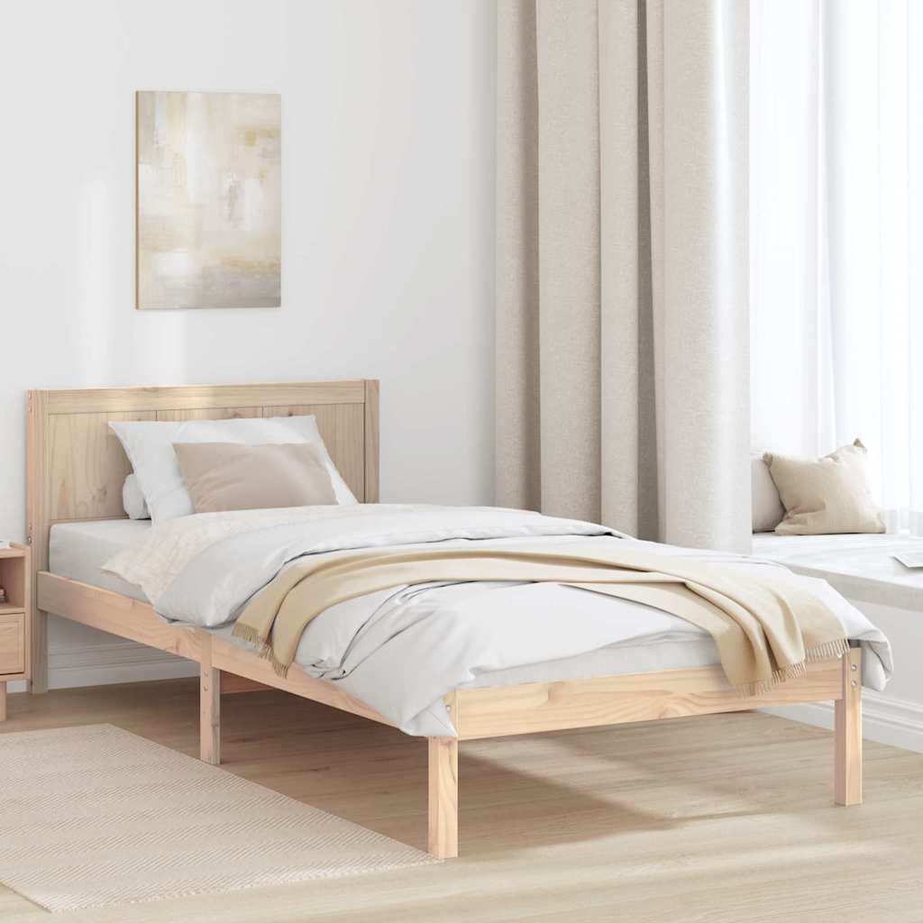 Cadre de lit Marron 100 x 200 cm Bois de pin massif - XIOS