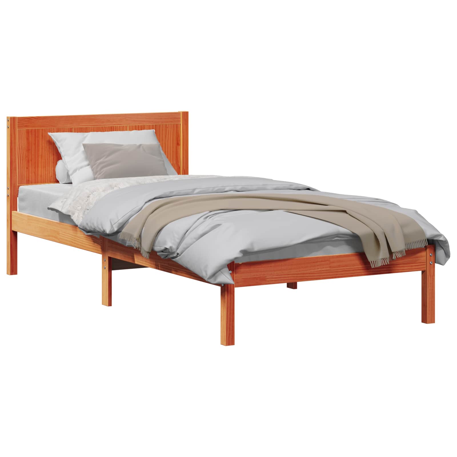 Cadre de lit Marron 100 x 200 cm Bois de pin massif - XIOS