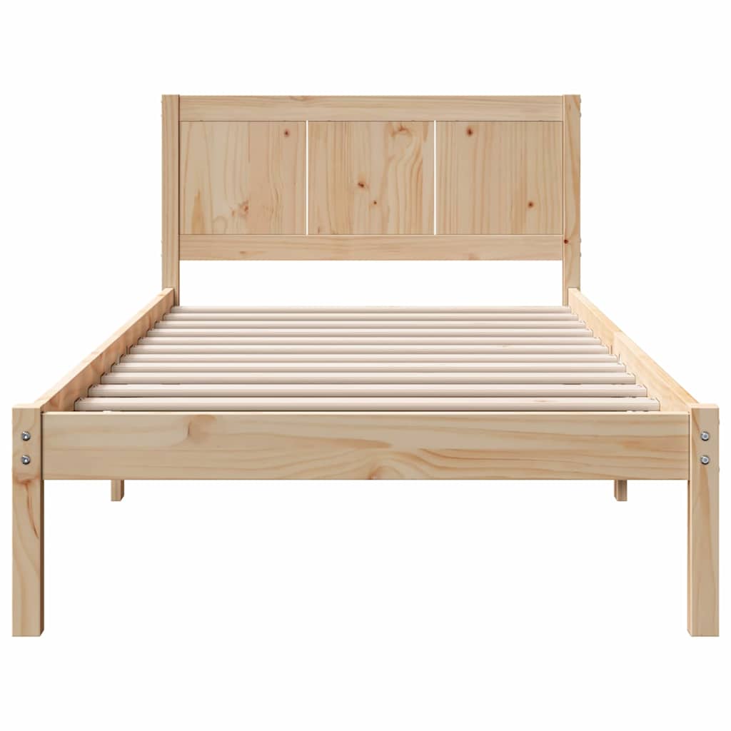 Cadre de lit Marron 90 x 190 cm Bois de pin massif - XIOS