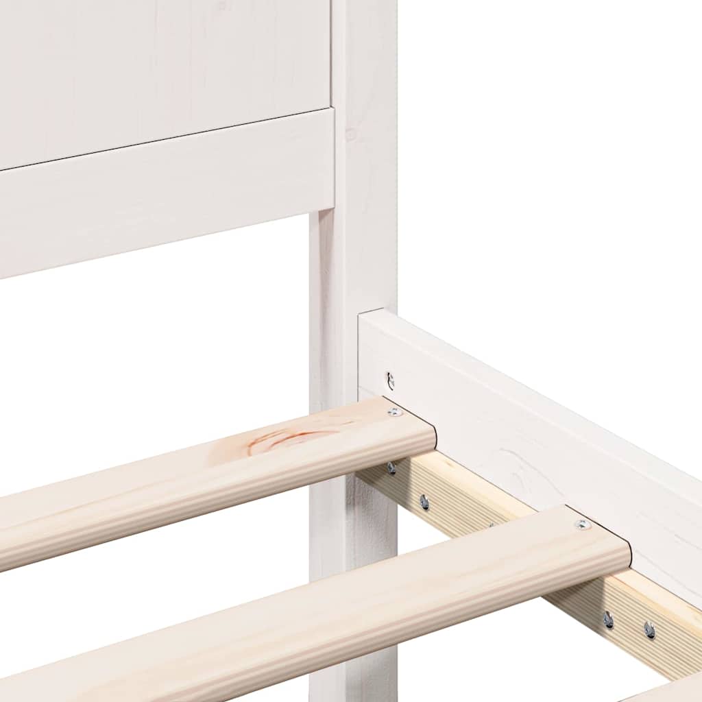 Cadre de lit Blanc 90 x 190 cm Bois de pin massif - XIOS
