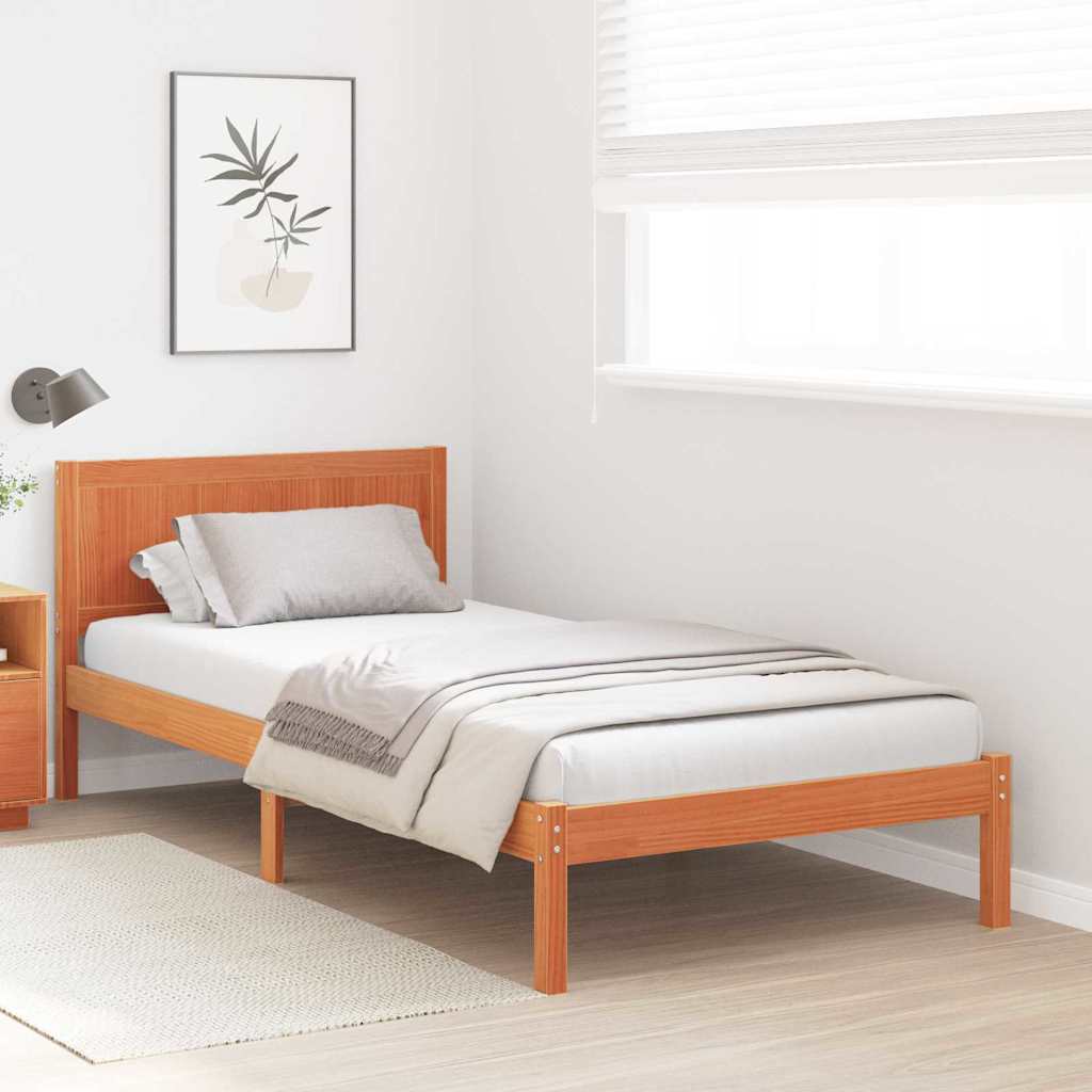 Cadre de lit Marron 90 x 190 cm Bois de pin massif - XIOS
