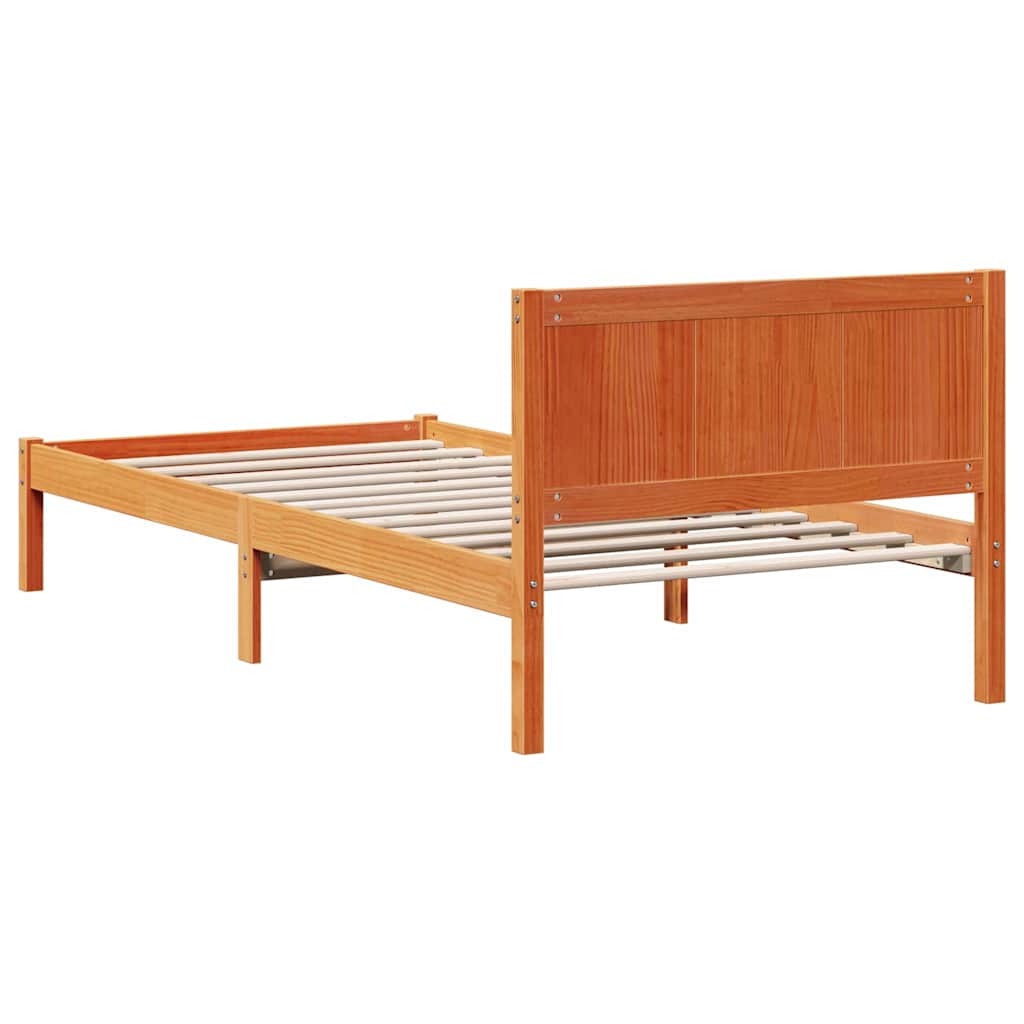 Cadre de lit Marron 90 x 190 cm Bois de pin massif - XIOS
