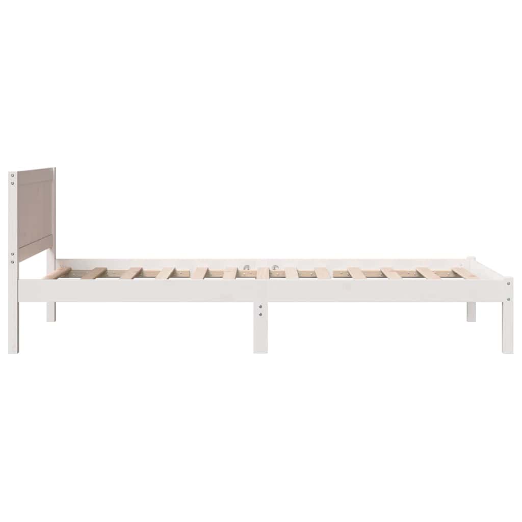 Cadre de lit Blanc 75 x 190 cm Bois de pin massif - XIOS