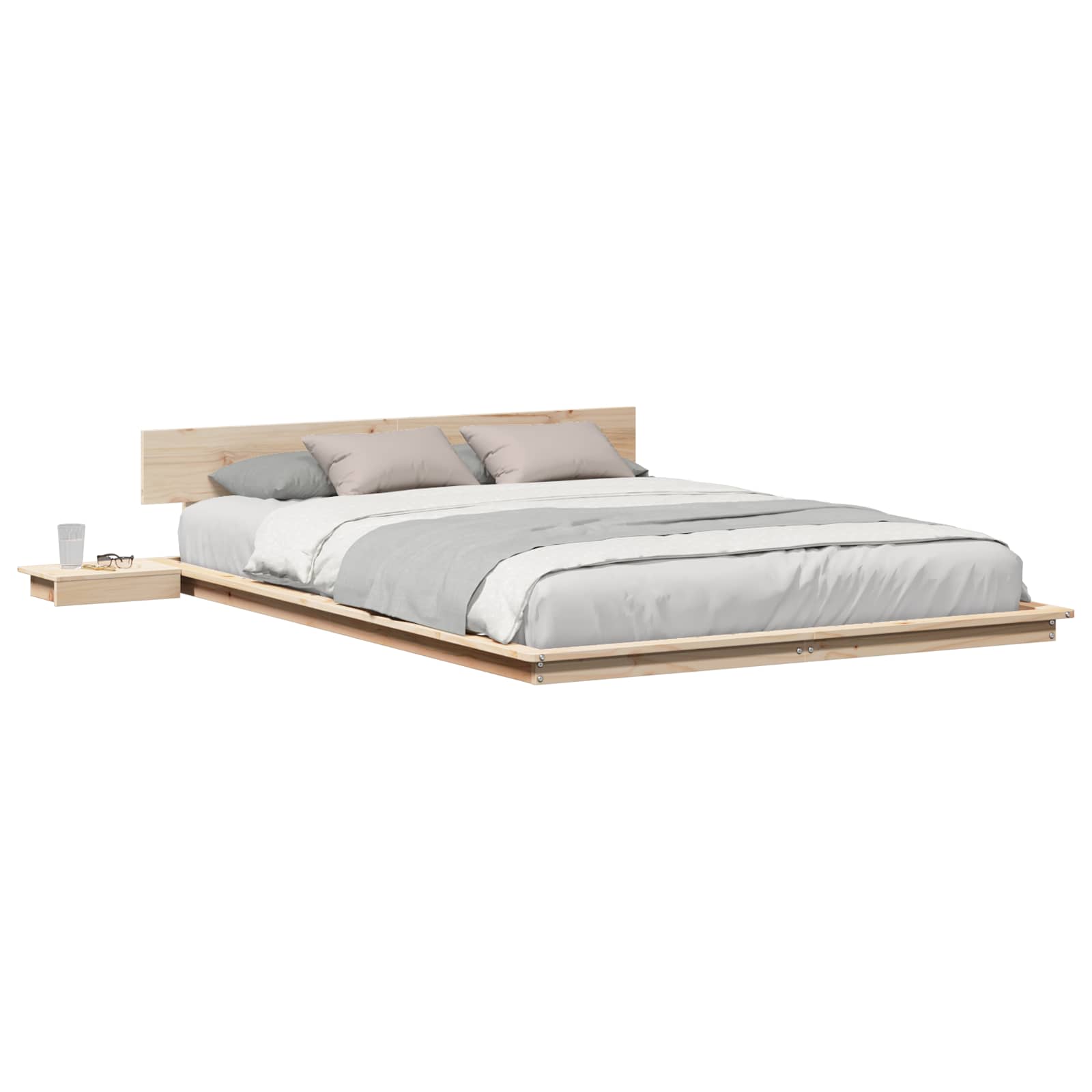 Cadre de lit Marron 150 x 200 cm bois - XIOS