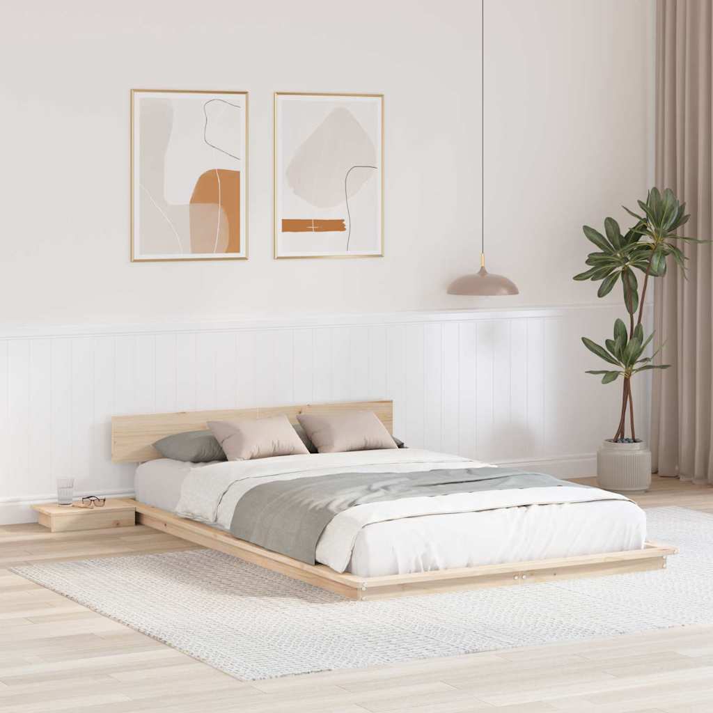 Cadre de lit Marron 140 x 190 cm bois - XIOS