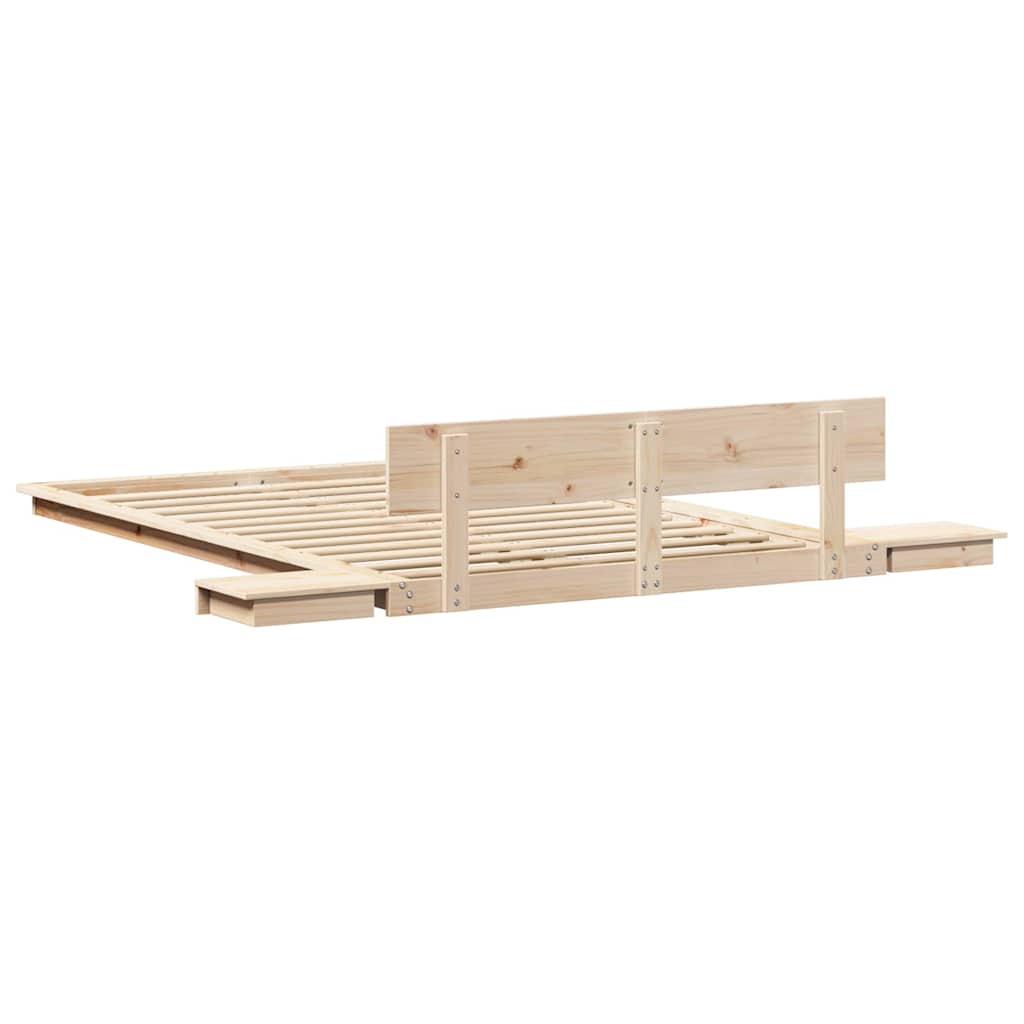 Cadre de lit Marron 140 x 190 cm bois - XIOS