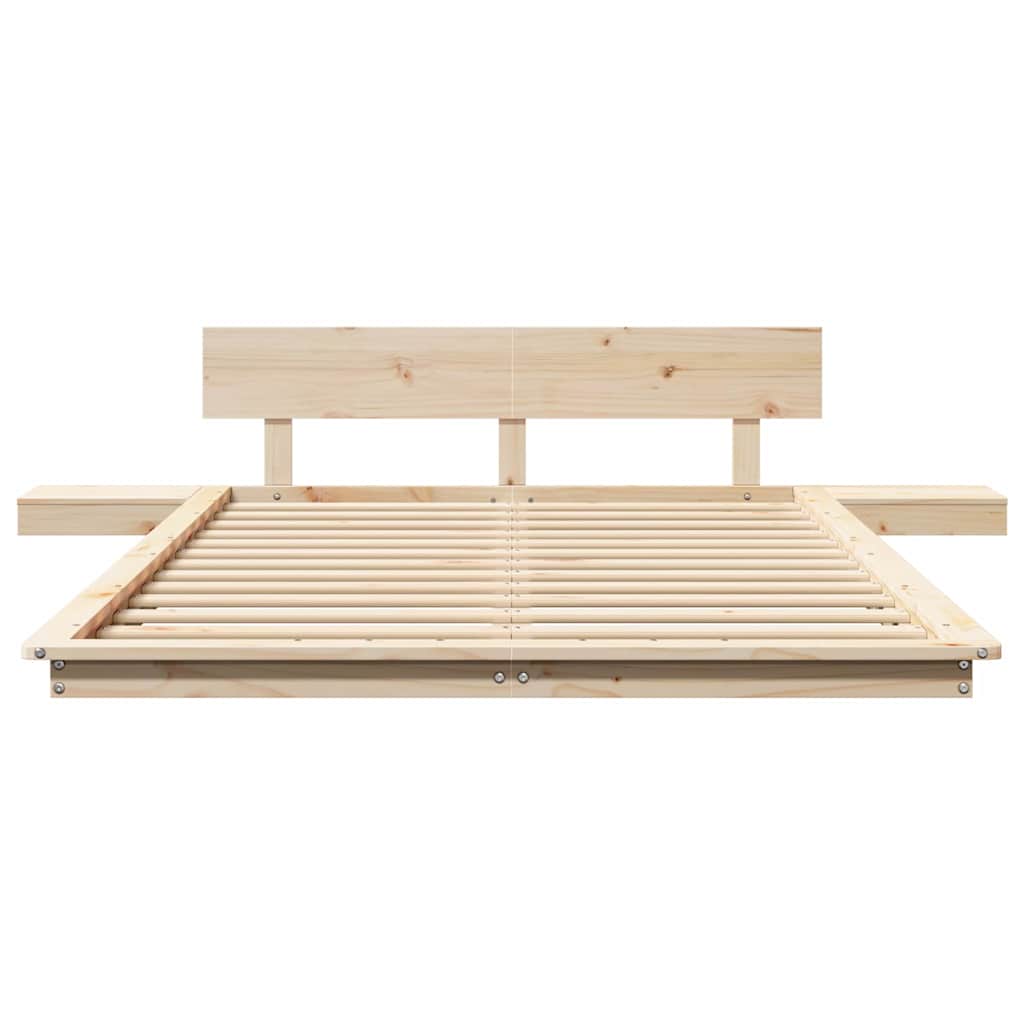 Cadre de lit Marron 140 x 190 cm bois - XIOS