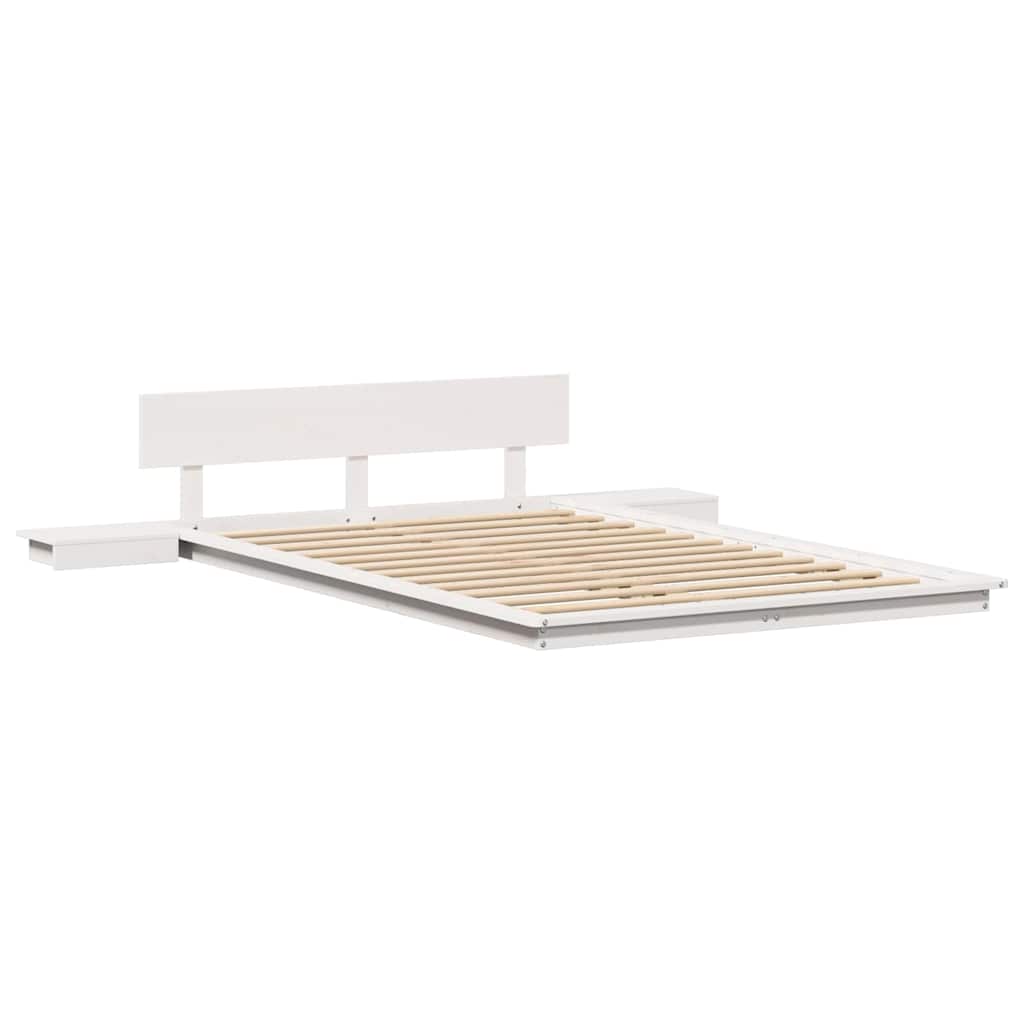 Cadre de lit avec tête de lit Marron 135 x 190 cm bois - XIOS