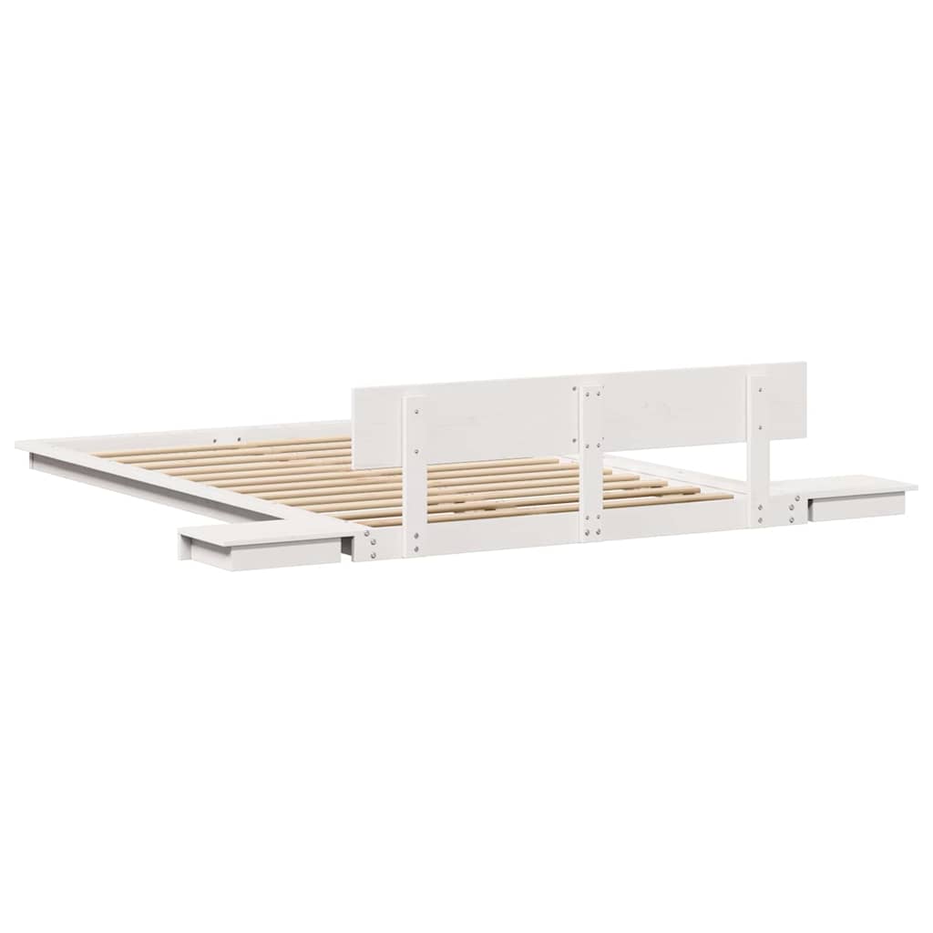 Cadre de lit avec tête de lit Marron 135 x 190 cm bois - XIOS
