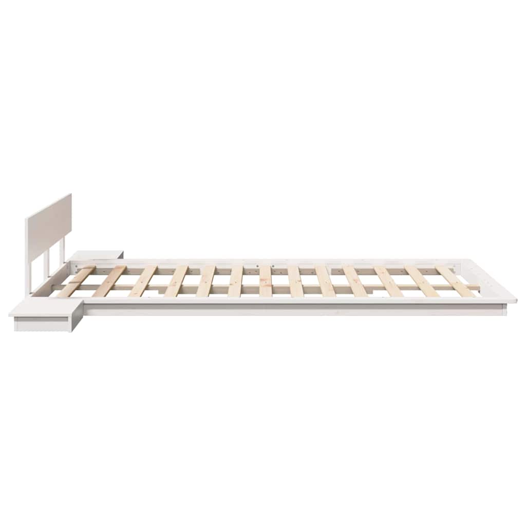 Cadre de lit avec tête de lit Marron 135 x 190 cm bois - XIOS
