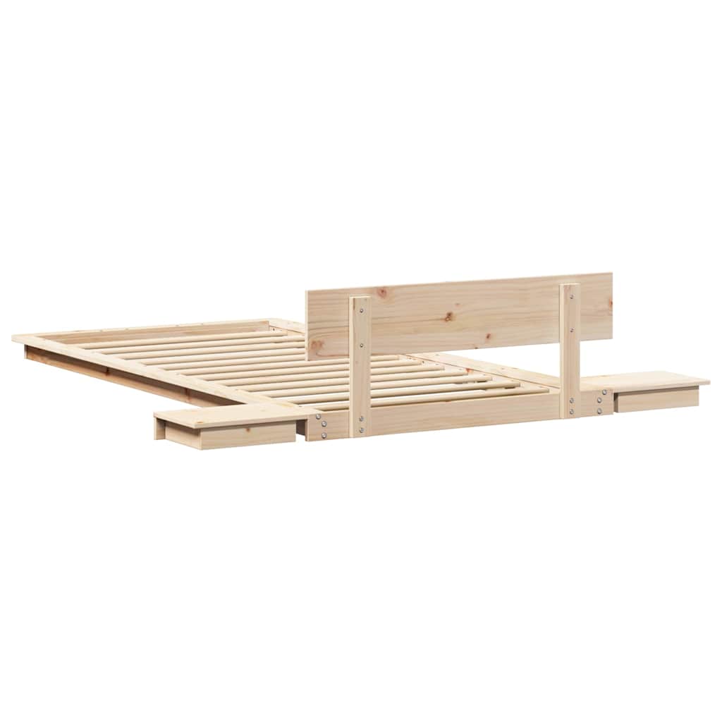 Cadre de lit avec tête de lit Marron 90 x 200 cm bois - XIOS