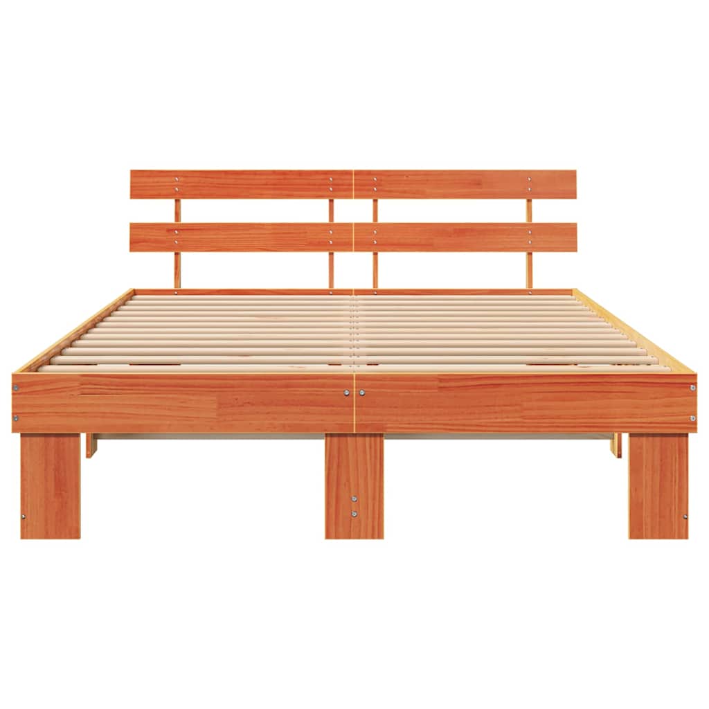 Cadre de lit Marron 150 x 200 cm Bois de pin massif - XIOS