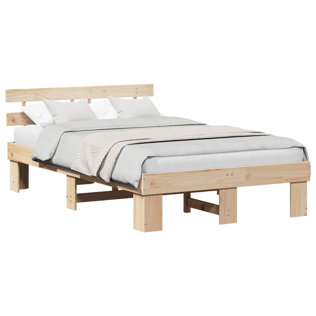 Cadre de lit avec tête de lit Marron 135 x 190 cm - XIOS