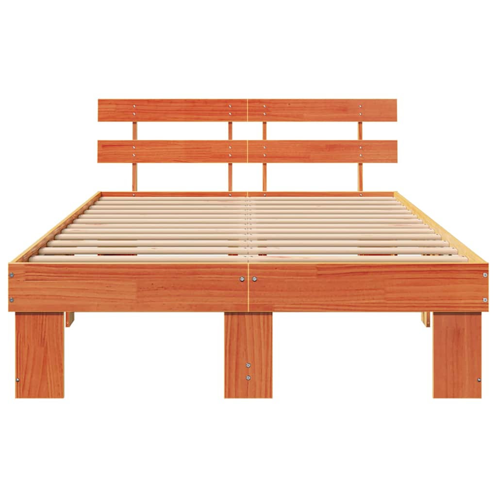 Cadre de lit avec tête de lit Marron 135 x 190 cm - XIOS