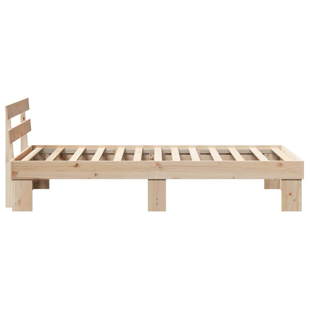 Cadre de lit avec tête de lit Naturel 80 x 200 cm Pin massif - XIOS