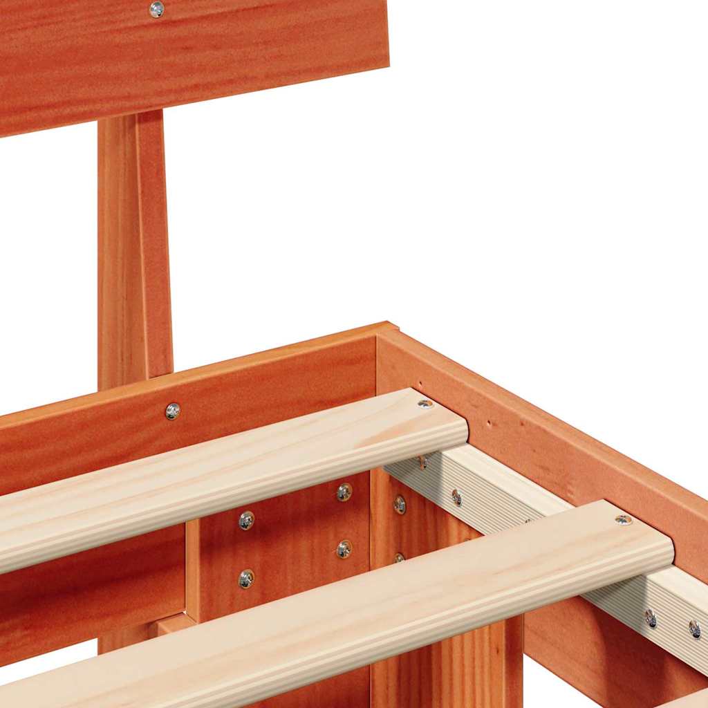 Cadre de lit Marron cire 160 x 200 cm Bois massif en pin - XIOS