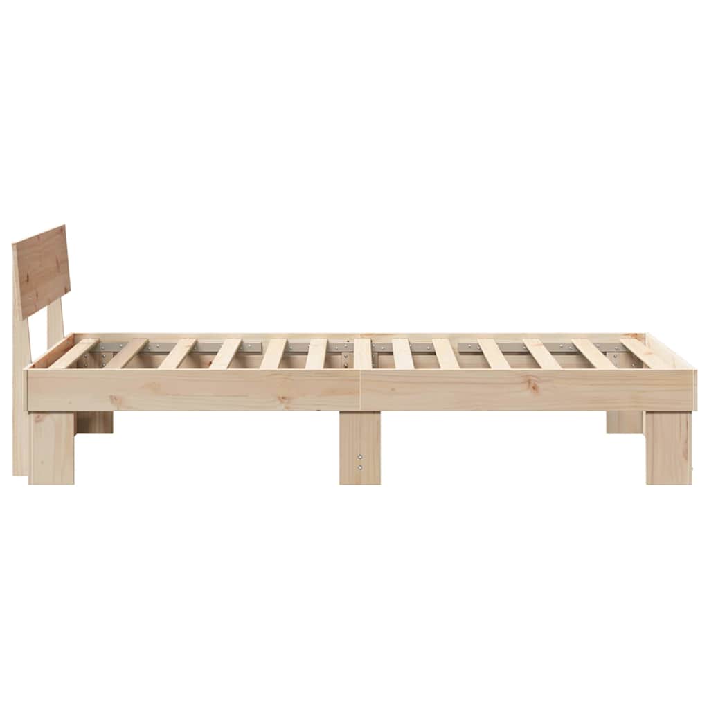 Cadre de lit avec tête de lit Naturel 80 x 200 cm Pin massif - XIOS