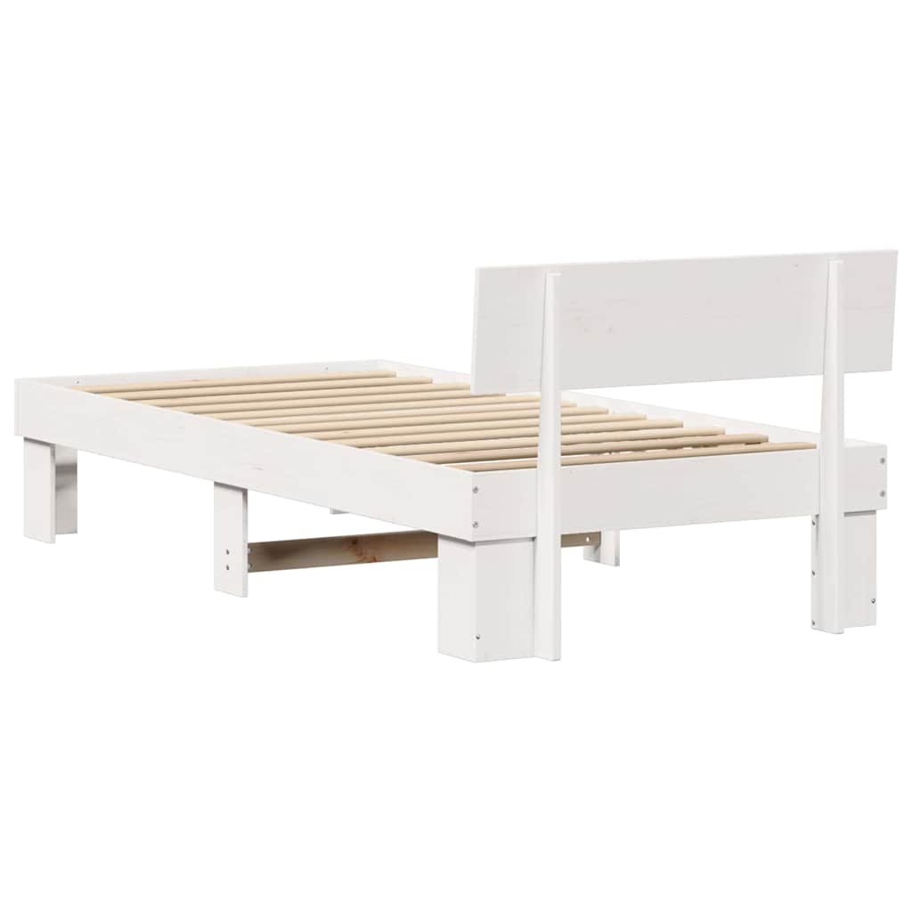 Cadre de lit Blanc 90 x 190 cm Bois massif en pin - XIOS