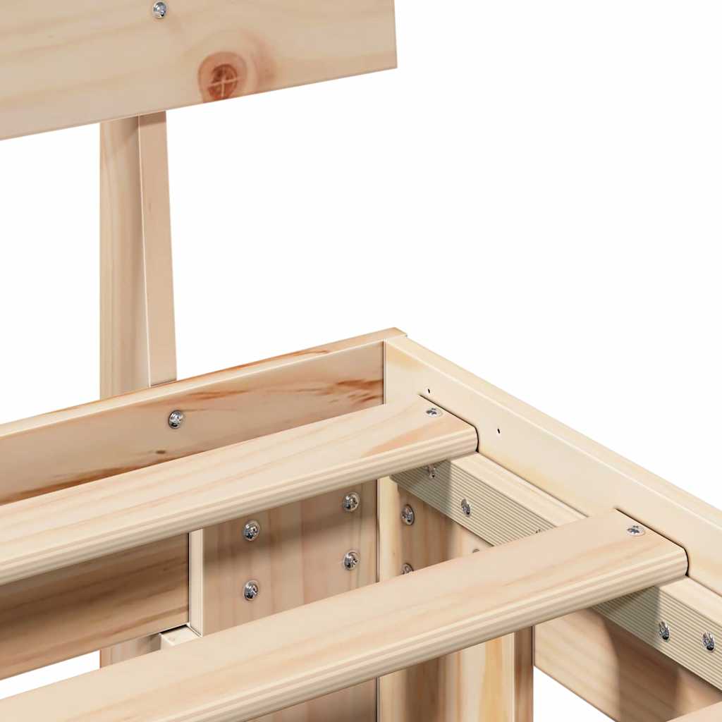 Cadre de lit Marron 75 x 190 cm Bois massif en pin - XIOS