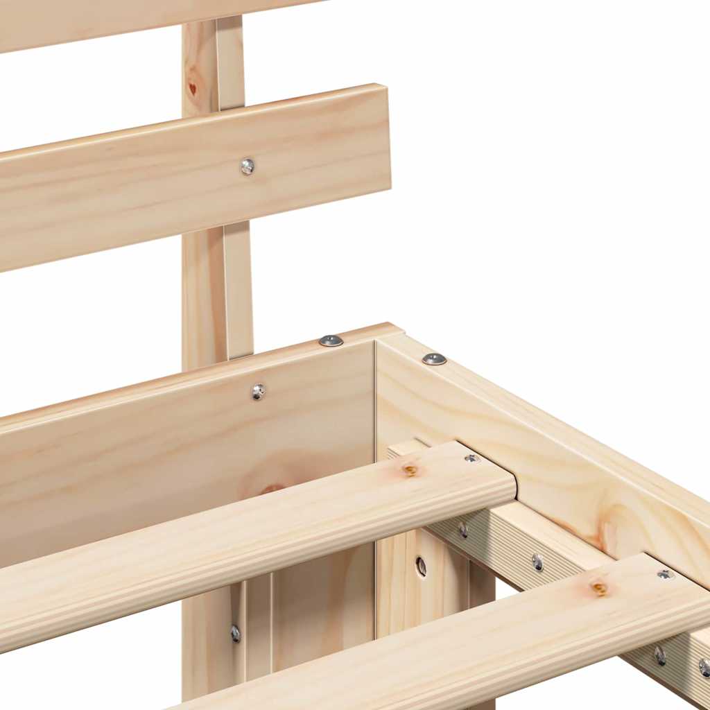 Cadre de lit Marron 75 x 190 cm Bois de pin massif - XIOS