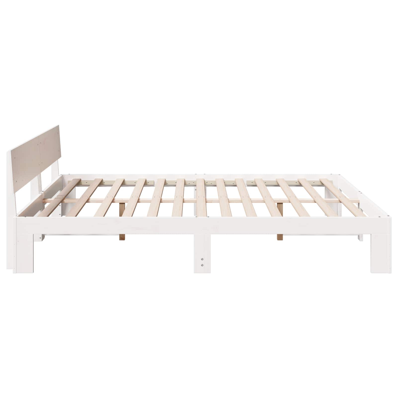 Cadre de lit avec tête de lit Blanc 180 x 200 cm Pin massif - XIOS