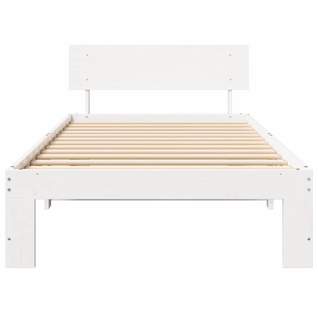 Cadre de lit avec tête de lit Blanc 100 x 200 cm Pin massif - XIOS