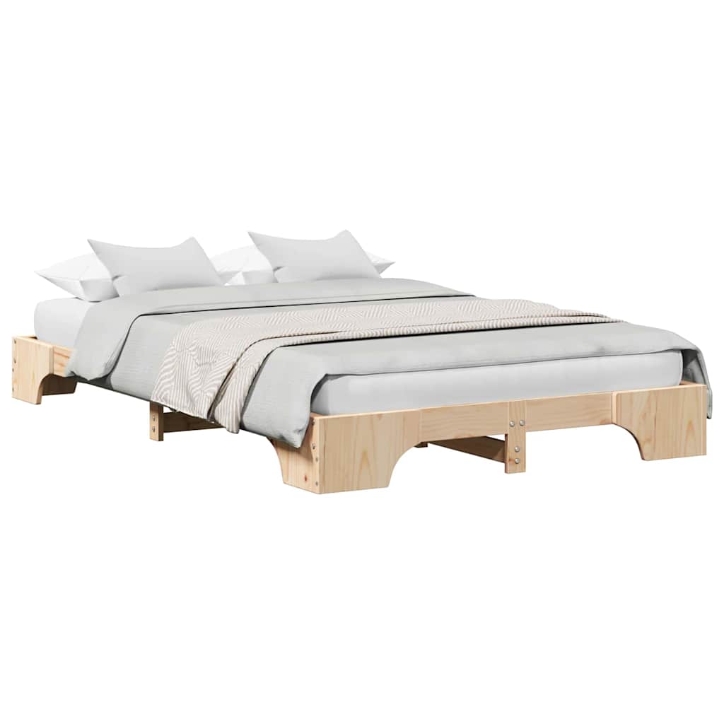 Cadre de lit Pin massif 140 x 190 cm Bois massif en pin - XIOS