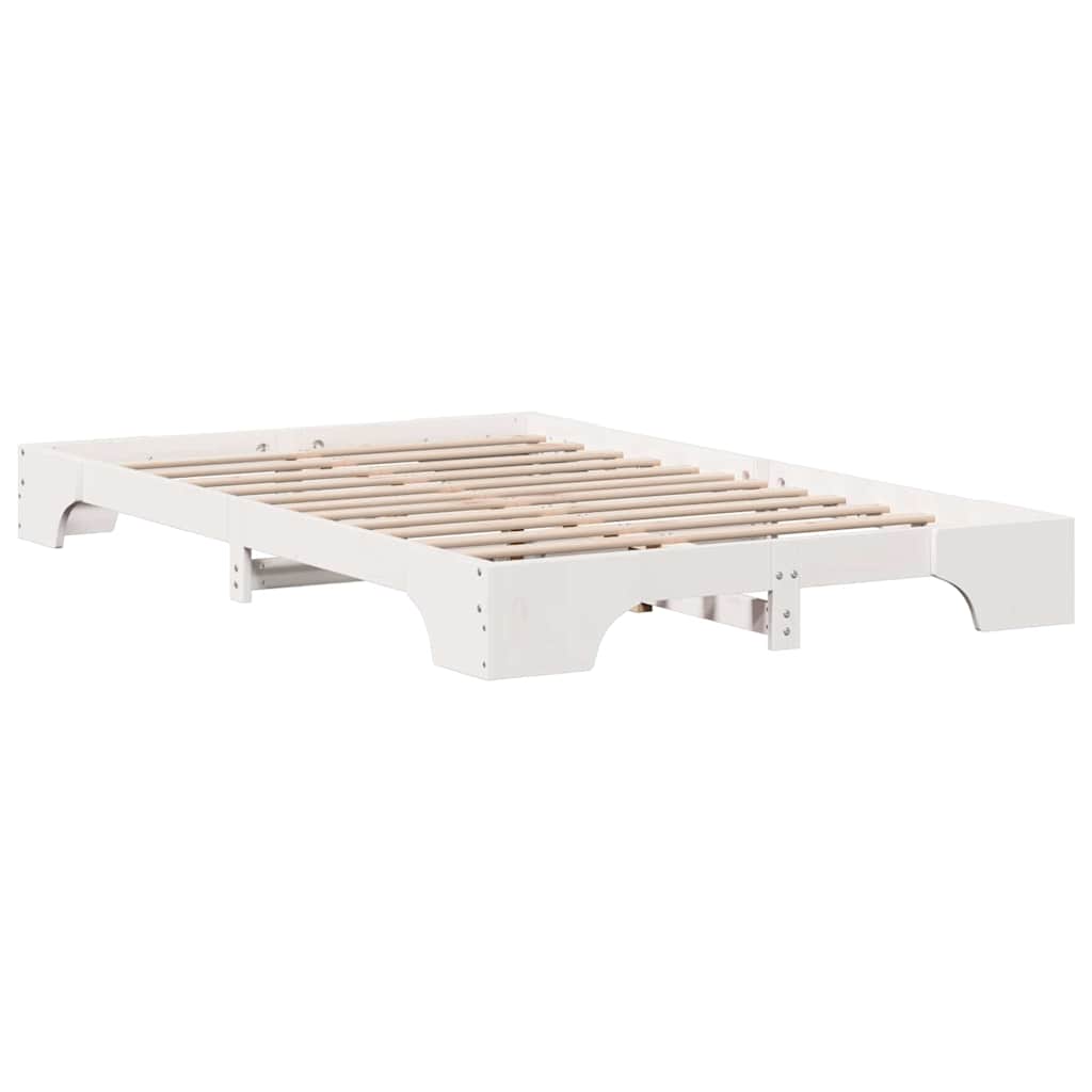 Cadre de lit Blanc 135 x 190 cm Bois massif en pin - XIOS
