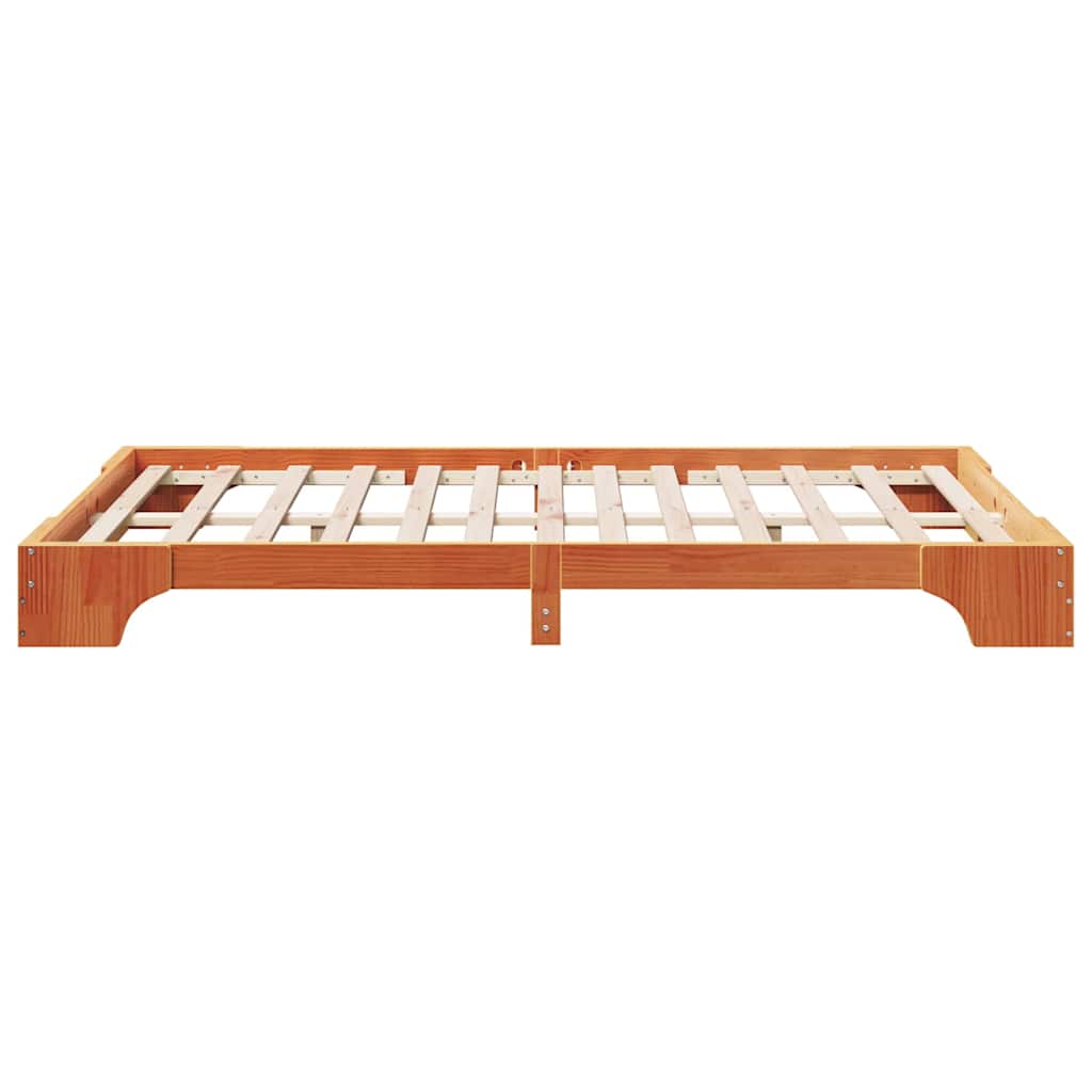 Cadre de lit Marron cire 120 x 190 cm Bois massif en pin - XIOS