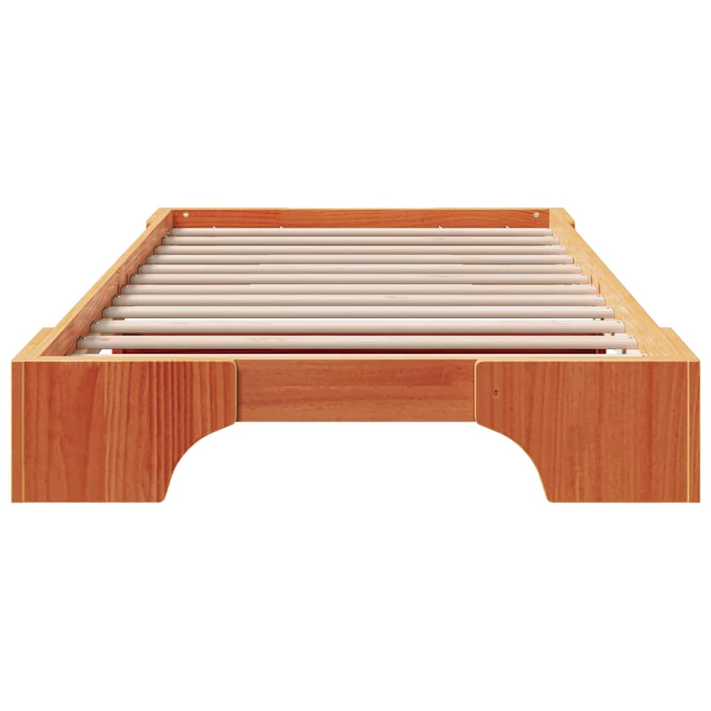 Cadre de lit Marron cire 90 x 200 cm Bois massif en pin - XIOS