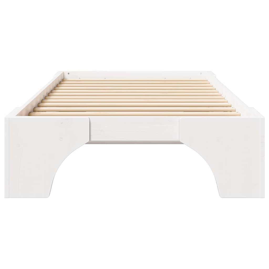 Cadre de lit Blanc 100 x 200 cm Bois massif en pin - XIOS