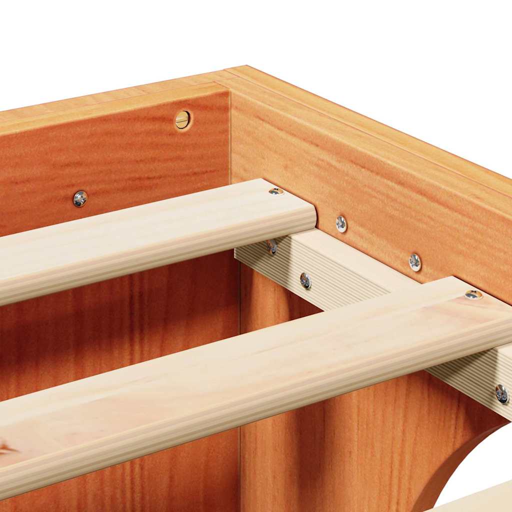 Cadre de lit Marron cire 100 x 200 cm Bois massif en pin - XIOS