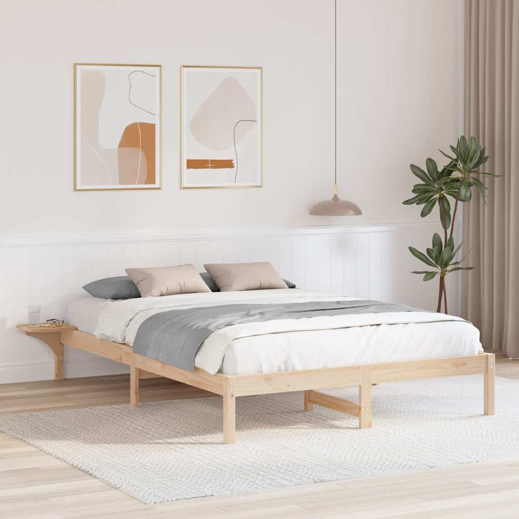 Cadre de lit avec tables de chevet Marron 140 x 200 cm Marron