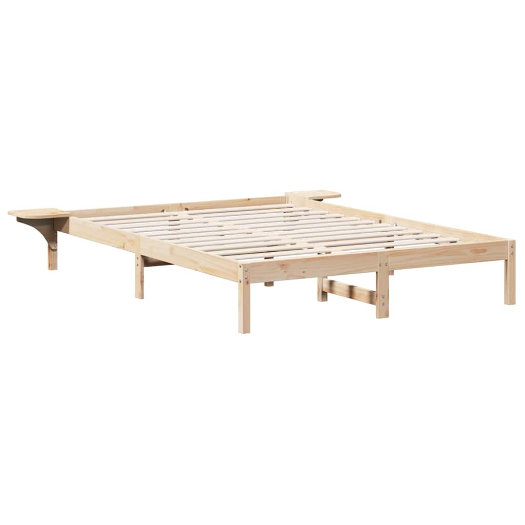 Cadre de lit avec tables de chevet Marron 140 x 200 cm Marron