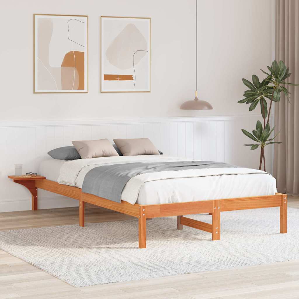 Cadre de lit avec tables de chevet Marron 140 x 190 cm