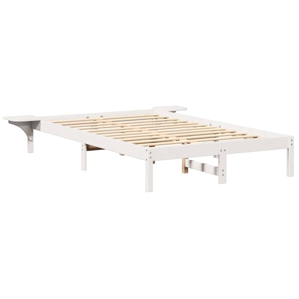 Cadre de lit avec tables de chevet Blanc 120 x 190 cm Blanc