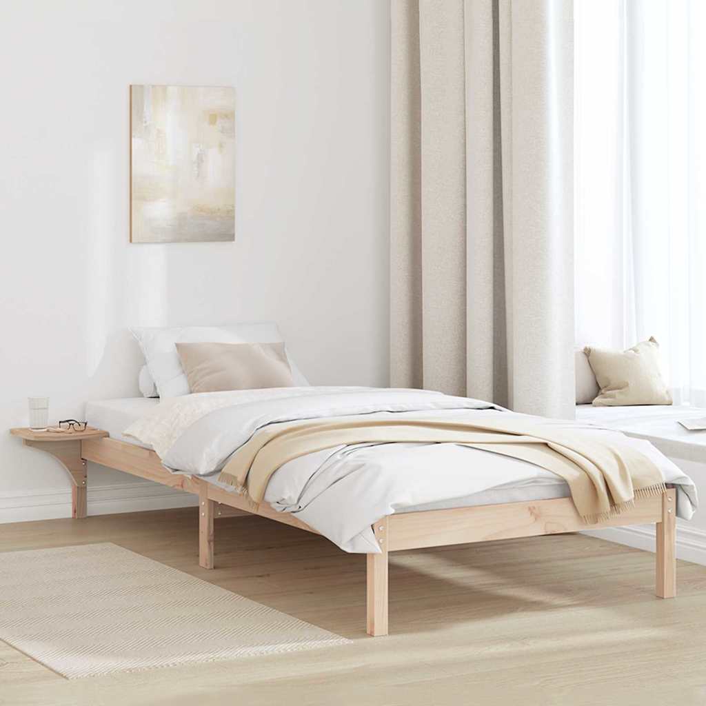 Cadre de lit avec tables de chevet Marron 75 x 190 cm Marron