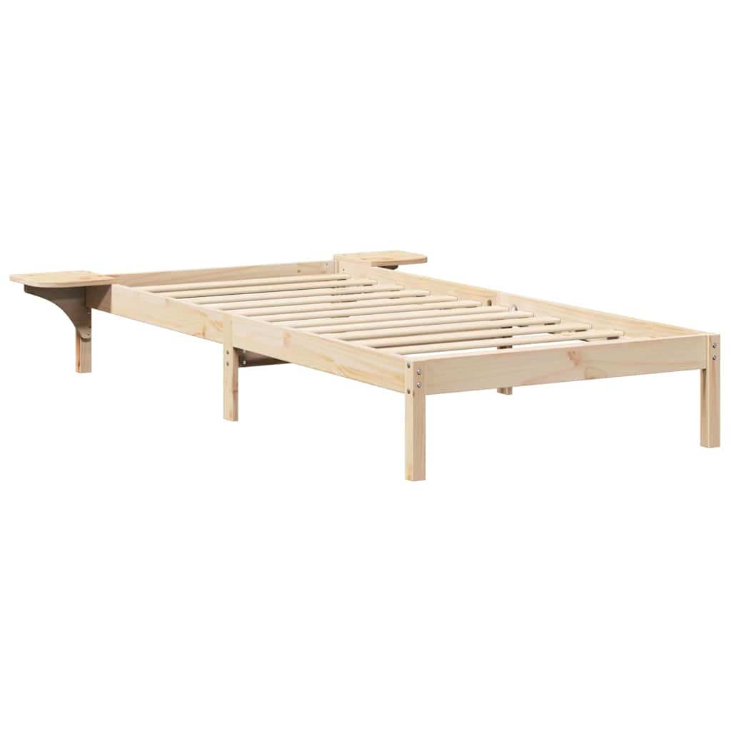 Cadre de lit avec tables de chevet Marron 75 x 190 cm Marron