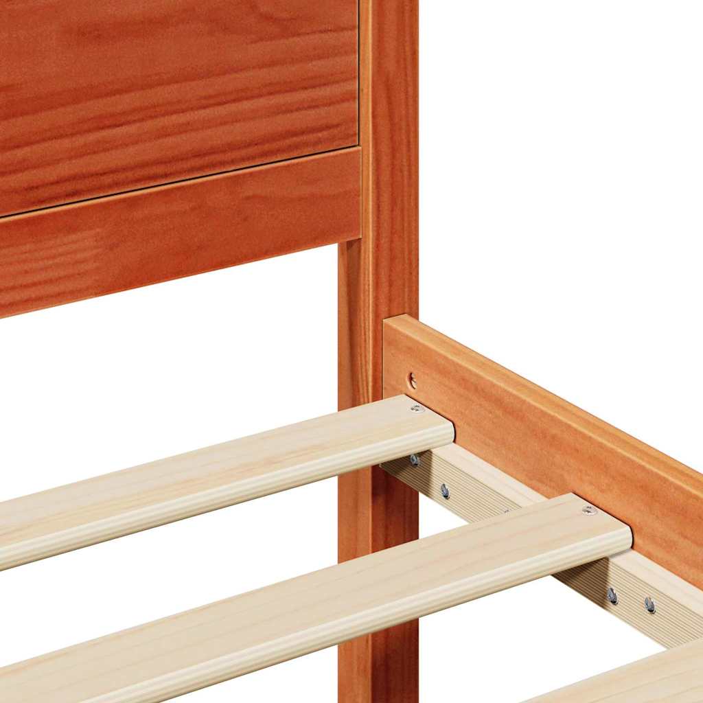 Cadre de lit Marron 90 x 200 cm Bois de pin massif - XIOS