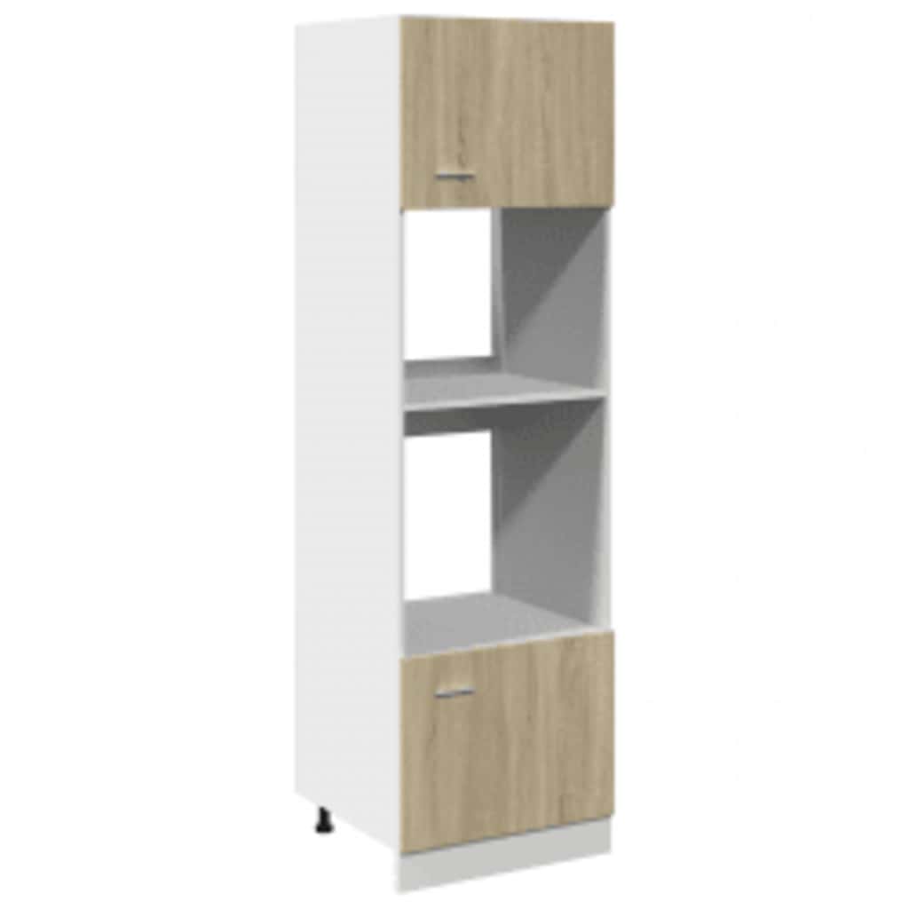 Armoire à micro-ondes "Lyon" Chêne sonoma 60x57x207 cm Meubles de cuisine vidaXL