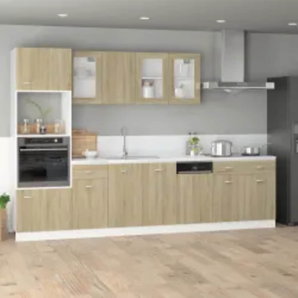 Armoire à micro-ondes "Lyon" Chêne sonoma 60x57x207 cm Meubles de cuisine vidaXL