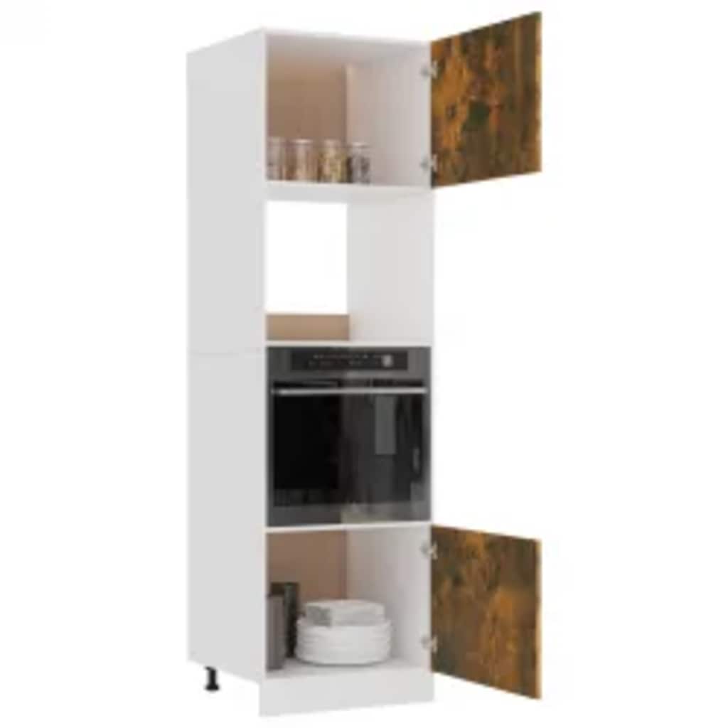 Armoire à micro-ondes "Lyon" Chêne fumé 60x57x207 cm Meubles de cuisine vidaXL