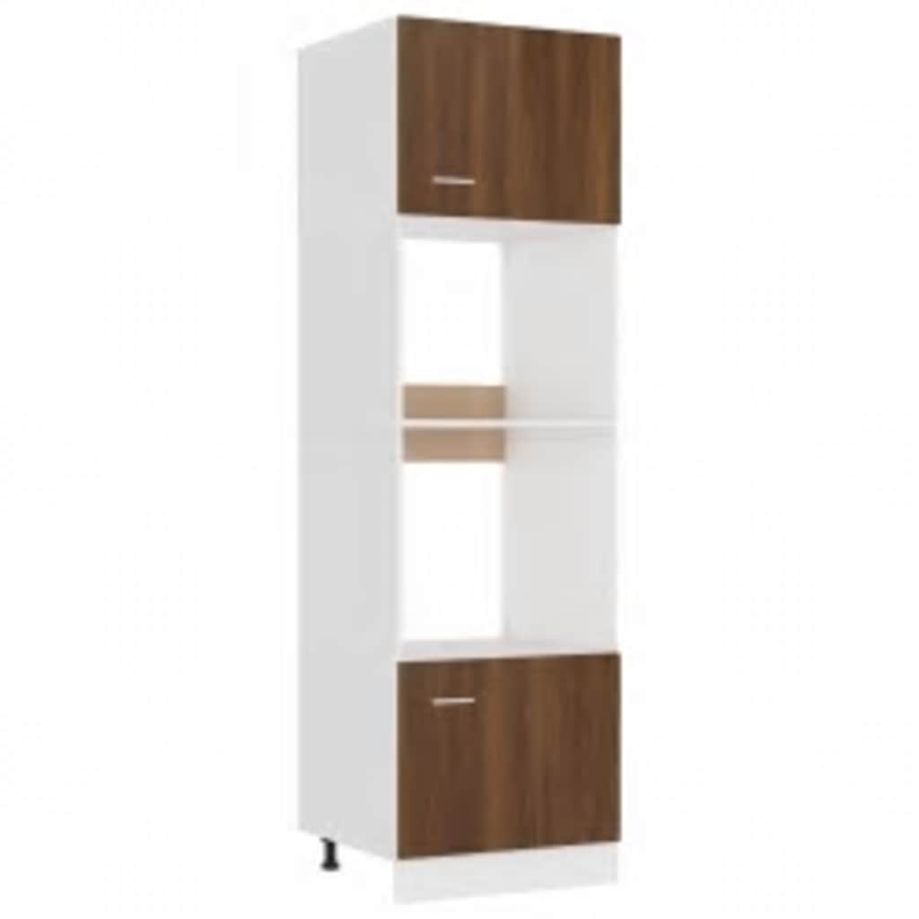 Armoire à micro-ondes "Lyon" Chêne marron 60x57x207 cm Meubles de cuisine vidaXL