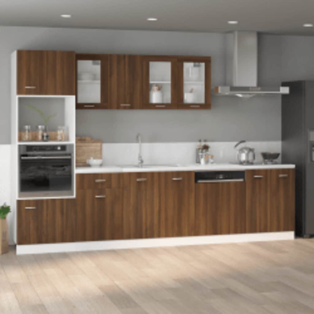 Armoire à micro-ondes "Lyon" Chêne marron 60x57x207 cm Meubles de cuisine vidaXL
