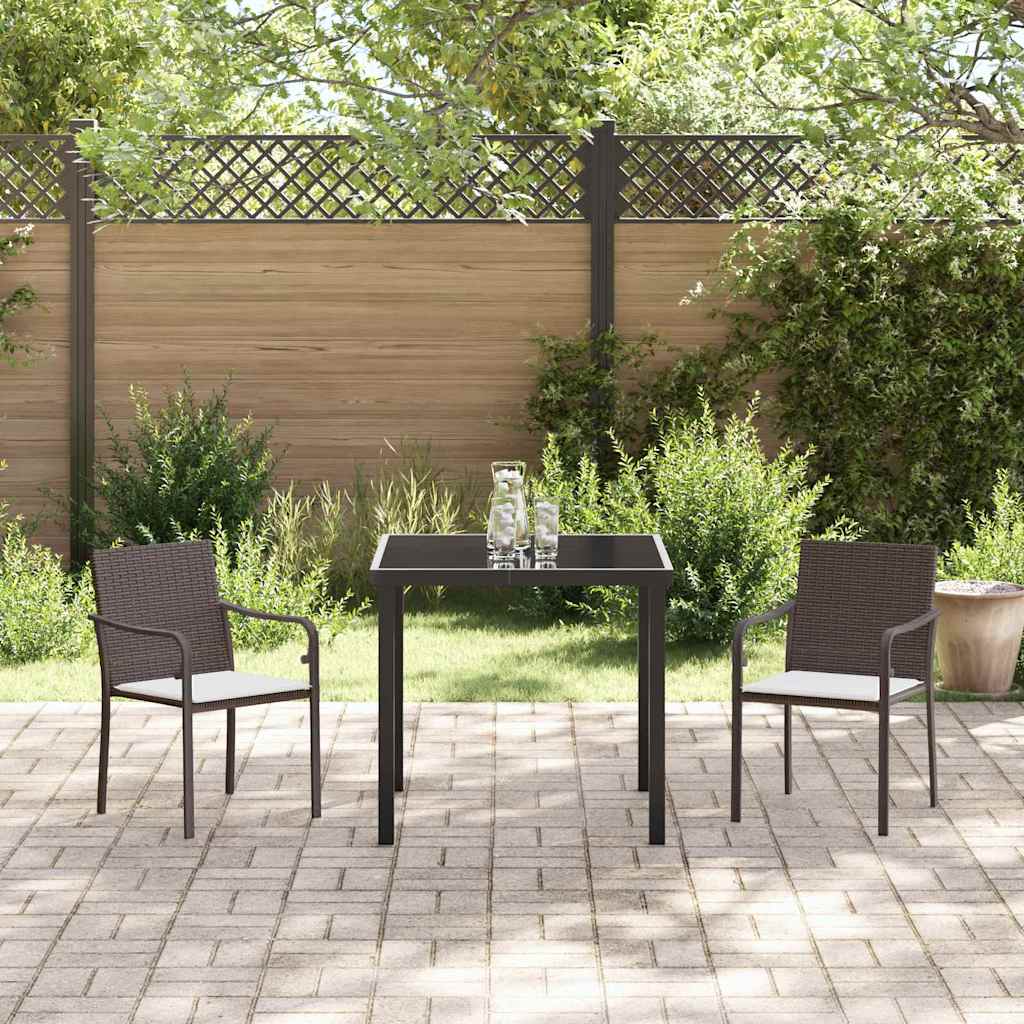 Ensemble de salle à manger pour jardin 3 pcs Marron et Noir - XIOS