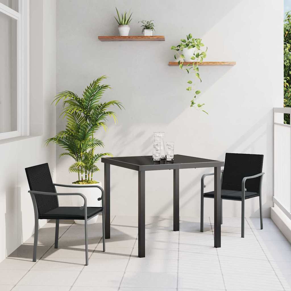 Ensemble de salle à manger pour jardin 3 pcs Noir et gris - XIOS